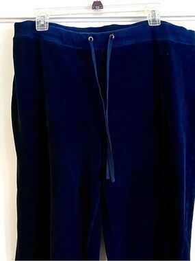 Navy Velvety Plush Drawstring Lounge Pants